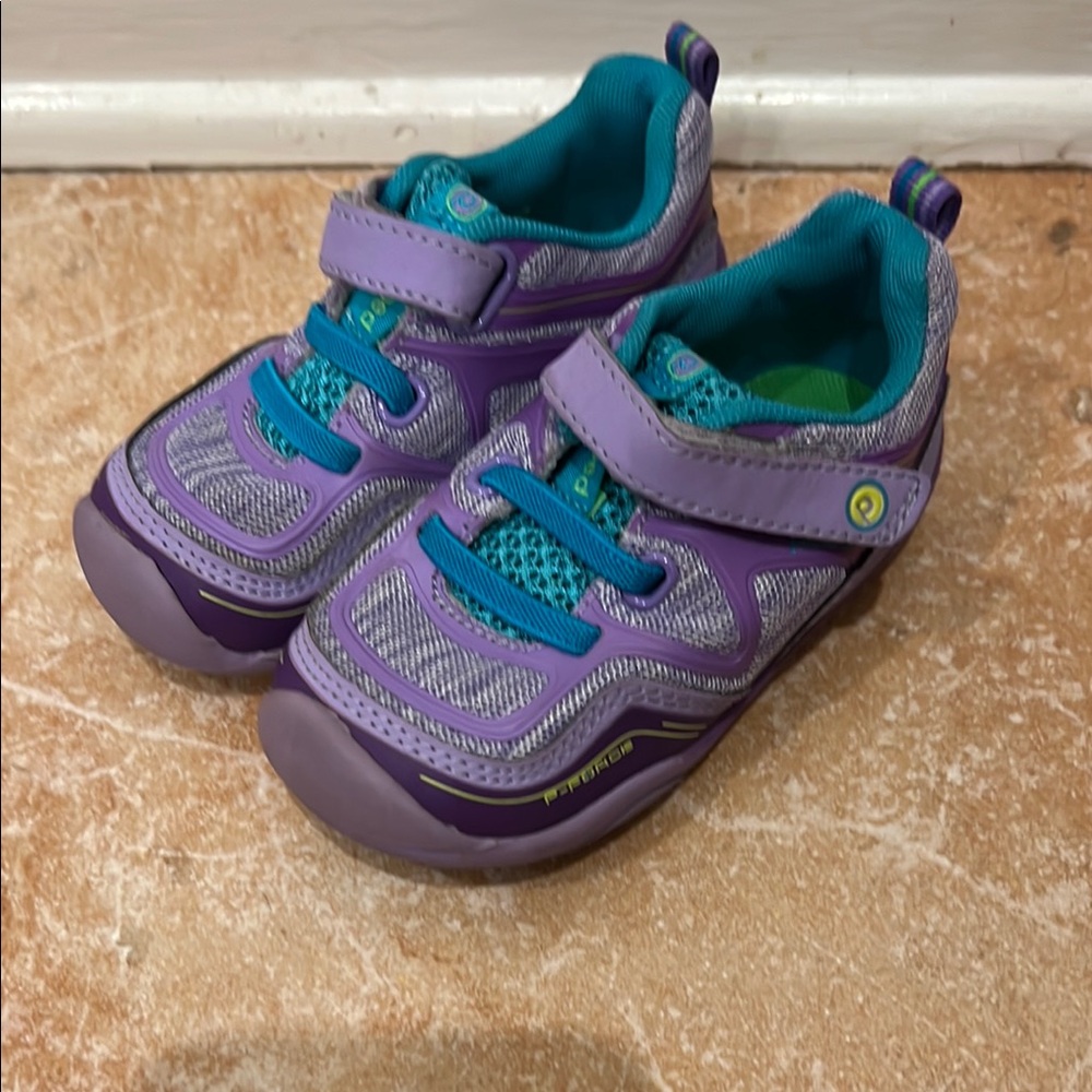 Pediped Purple and Blue Sneakers with Velcro Straps
